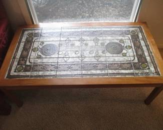 Ox Art 76 tile top coffee table, teak, mid century modern