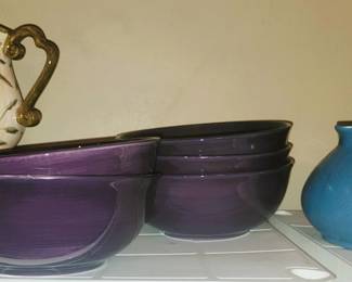 Purple serving bowls