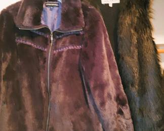 Faux fur coat and vest - large