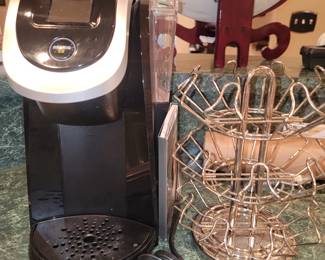 Keurig coffee maker and pod display