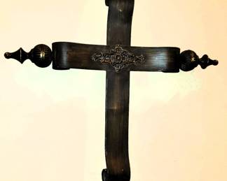 Large metal wall cross