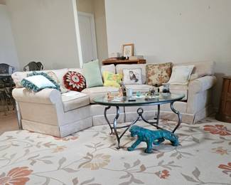 Corner cloth couch ( smoke free) $200