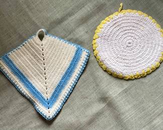 Vintage/Antique Crocheted Potholders/Trivets