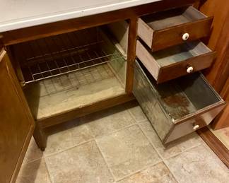 HOOSIER CABINET BASE WITH HAND-CRAFTED HUTCH BY JOE ANDREWS