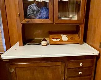 HOOSIER CABINET BASE WITH HAND-CRAFTED HUTCH BY JOE ANDREWS