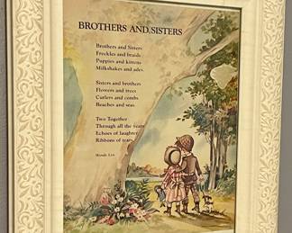 VINTAGE "BROTHERS AND SISTERS" WALL ART