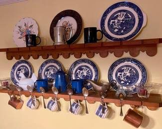 WALL SHELVES FOR CUPS/PLATES/SPOONS/MISC.  - HAND-CRAFTED BY JOE ANDREWS