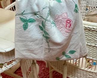 UNIQUE BLANKET RACK, NEEDLEWORK BLANKET