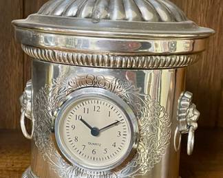 SILVER-PLATED CLOCK URN