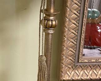 "GOLD" CANLESTICK LAMP W/TASSEL #2