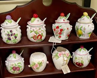 CONDIMENT JARS, CREAMER/SUGAR SET
