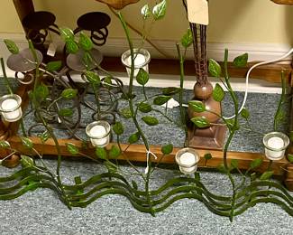 METAL LEAF VOTIVE FIREPLACE SCREEN/INSERT
