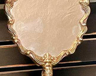 BRASS VANITY MIRROR - CHERUB