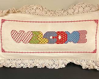 "WELCOME" PILLOW