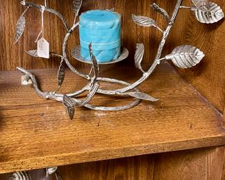METAL LEAF CANDLE CENTERPIECES