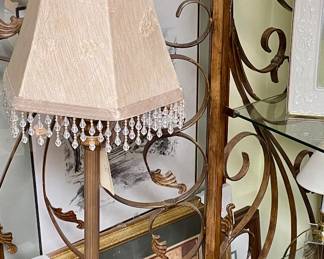 BRASS CANDLESTICK LAMP, "VICTORIAN" PHOTO ALBUMS