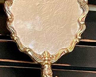 BRASS VANITY MIRROR - CHERUB