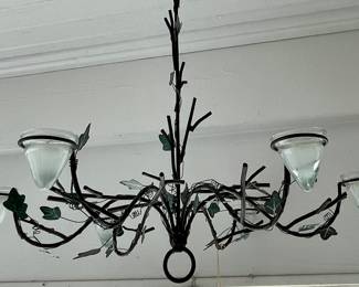 LARGE WROUGHT IRON CANDLE CHANDELIER