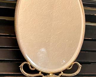 LARGE BRASS VANITY MIRROR
