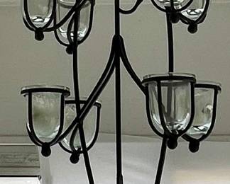 WROUGHT IRON CANDLE CHANDELIER