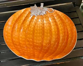 LARGE ENAMELED PUMPKIN BOWL