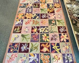 BEAUTIFUL FLORAL BLOCK, AREA RUG
