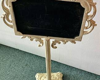 WROUGHT IRON CHALKBOARD SIGN