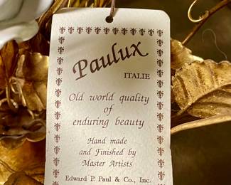 ITALIAN METAL LEAF AND PORCELAIN TABLE ART by PAULUX