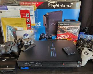 Sony PlayStation 2 Video game and console lot with box