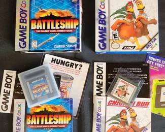 Nintendo Game Boy Chicken Run and Battleships video game lot