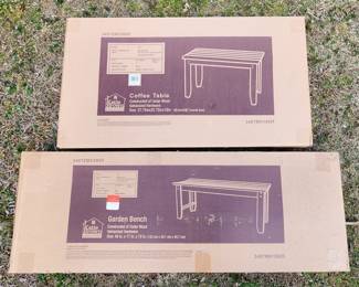 Cedar garden bench and coffee table