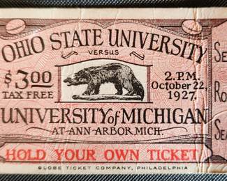 Original 1927 Ohio State vs. Michigan at the Big House Ticket Stub