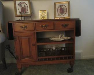 Drop leaf Maple Serving Cart