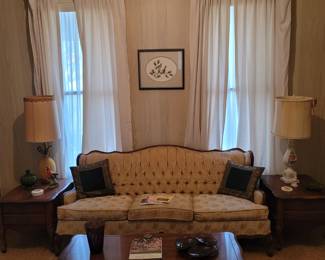 Vintage French Provincial Sofa, Vintage Coffee Table