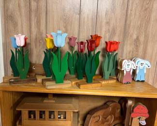 Handmade wood toys and decor