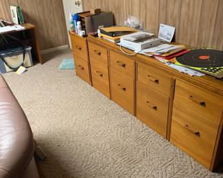 Filing cabinets with desk tops