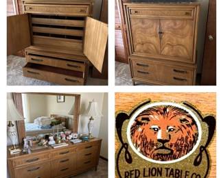 Queen bed room set dressers by Red Lion Table Co.