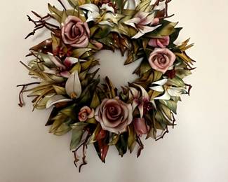 leather floral wreath