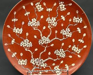 Vintage Japanese Porcelain Cherry Blossom Platter