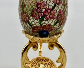 Vintage Cloisonné Egg on Stand