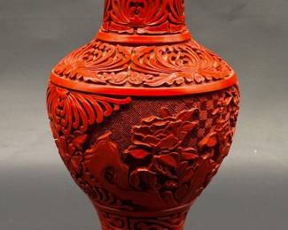 Chinese Lacquer Carved Cinnabar Vase