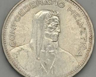 1956 B 5 Swiss Frank Coin