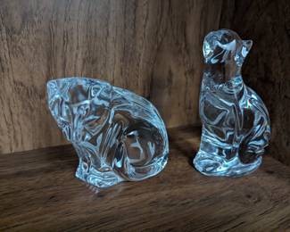 Vintage Waterford Crystal Cats