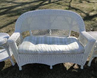 Large comfy wicker couch with cushion