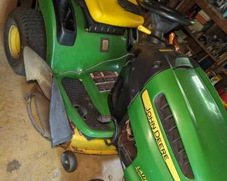 John Deere Riding Mower with Bagger Attachment