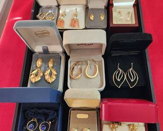 Gold and silver earrings