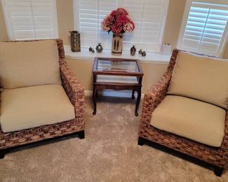 Braxton & Culler Woven  Wicker Chairs Like New Condition