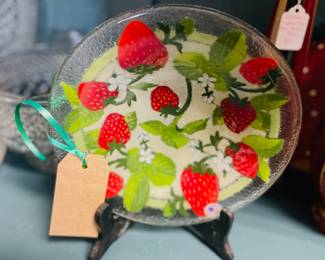 Peggy Carr Fused Glass Strawberries 