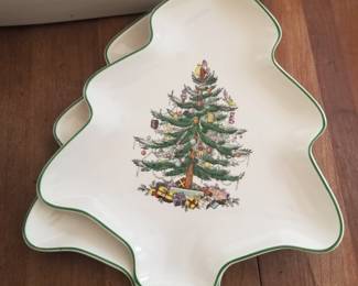 2 Christmas tree dishes by Spode
