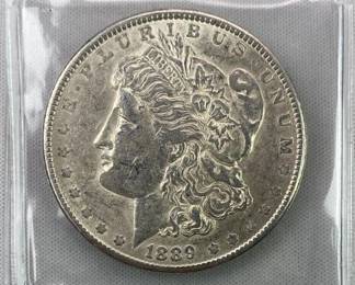 1889 Morgan Silver Dollar, US $1 Coin